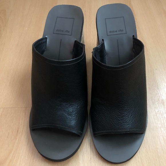 NWOB Dolce Vita Black Espadrille Rope Slide Heeled Sandals Size 8 Chunky heel - Picture 4 of 9